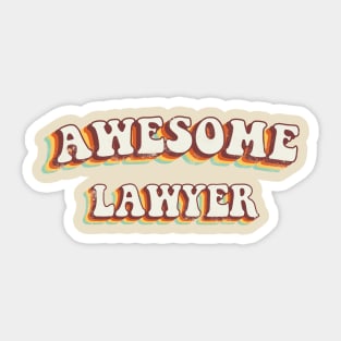 Awesome Lawyer - Groovy Retro 70s Style Sticker